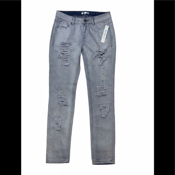 Love Fire Junior Distressed Skinny Denim Pants - Picture 1 of 6